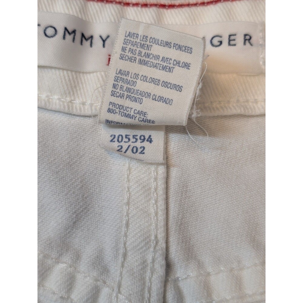Vintage Tommy Hilfiger Size 6 Women's Cargo Carpenter White Denim Shorts - Picture 8 of 10